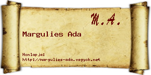 Margulies Ada névjegykártya